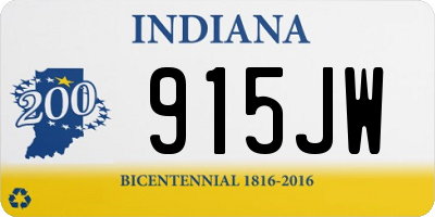 IN license plate 915JW