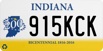IN license plate 915KCK