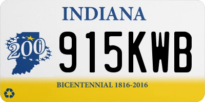 IN license plate 915KWB