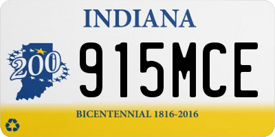 IN license plate 915MCE
