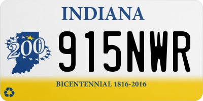 IN license plate 915NWR
