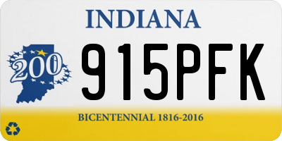 IN license plate 915PFK