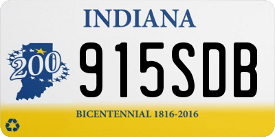 IN license plate 915SDB