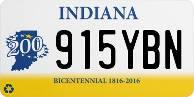 IN license plate 915YBN
