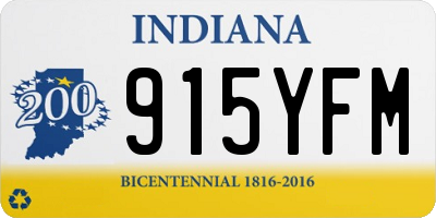 IN license plate 915YFM