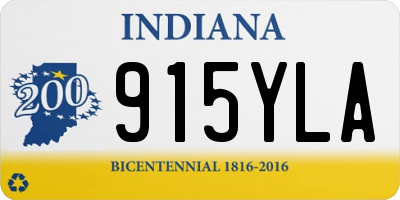 IN license plate 915YLA