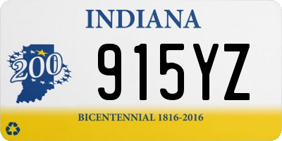 IN license plate 915YZ