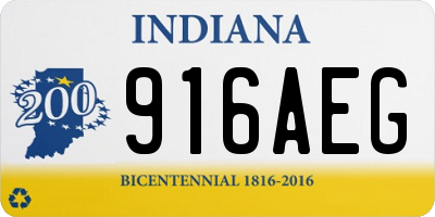 IN license plate 916AEG