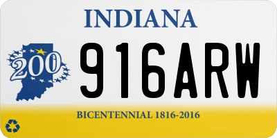IN license plate 916ARW