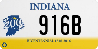 IN license plate 916B