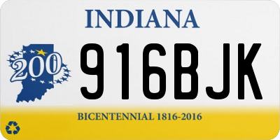 IN license plate 916BJK