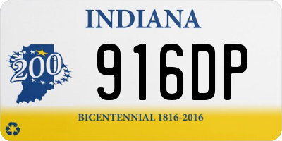 IN license plate 916DP