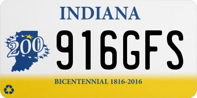 IN license plate 916GFS