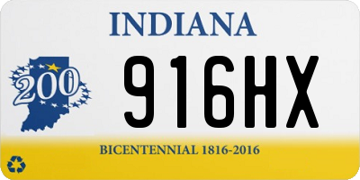 IN license plate 916HX