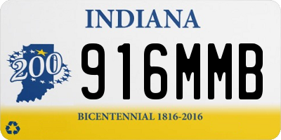 IN license plate 916MMB