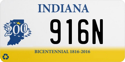 IN license plate 916N