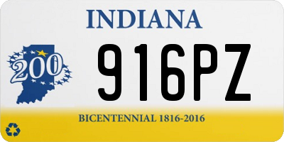 IN license plate 916PZ