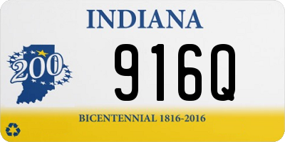 IN license plate 916Q