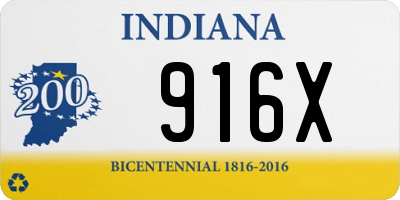 IN license plate 916X