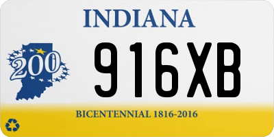 IN license plate 916XB