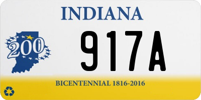 IN license plate 917A