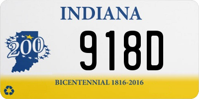 IN license plate 918D