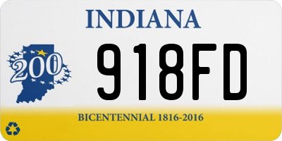 IN license plate 918FD