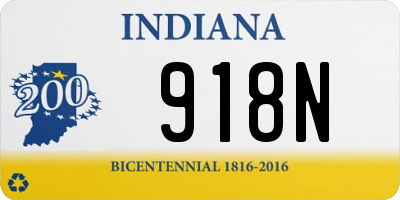 IN license plate 918N