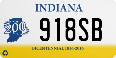 IN license plate 918SB