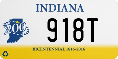 IN license plate 918T