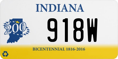 IN license plate 918W