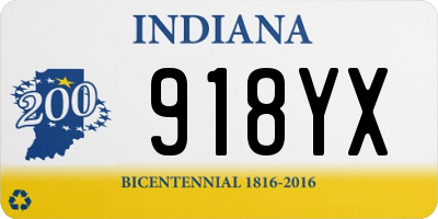 IN license plate 918YX