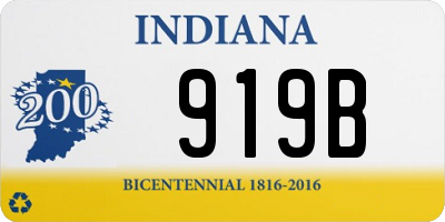 IN license plate 919B