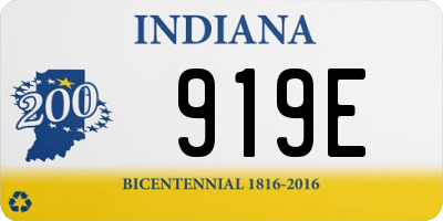 IN license plate 919E