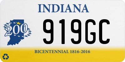 IN license plate 919GC