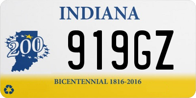 IN license plate 919GZ
