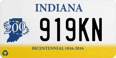 IN license plate 919KN