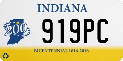 IN license plate 919PC
