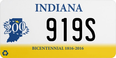 IN license plate 919S