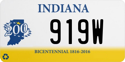 IN license plate 919W