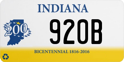 IN license plate 920B