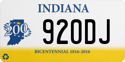 IN license plate 920DJ