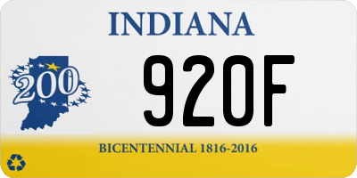 IN license plate 920F