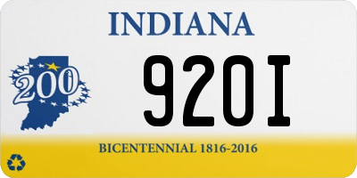 IN license plate 920I