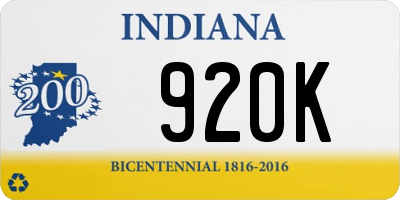 IN license plate 920K