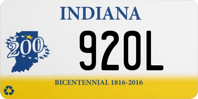 IN license plate 920L