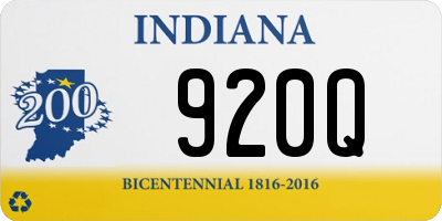 IN license plate 920Q