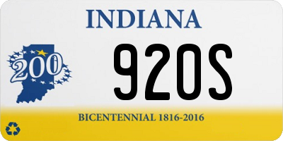 IN license plate 920S