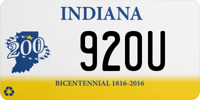 IN license plate 920U