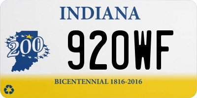 IN license plate 920WF